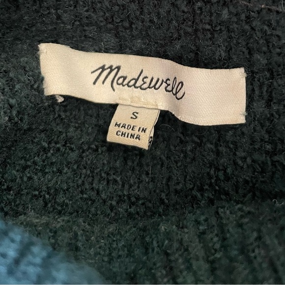 Madewell Southfield Mockneck Wool Blend Sweater in Dark Forest Green Size Small - Picture 5 of 5
